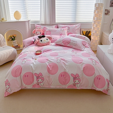 91家纺网 家纺一手货源 找家纺 （总）爱丽丝 2024新款KT猫 三丽鸥全棉四件套套件系列