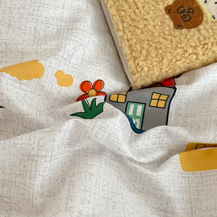 91家纺网 家纺一手货源 找家纺 吉象家纺 2024新款全棉印花卡通四件套系列 汽车嘟嘟