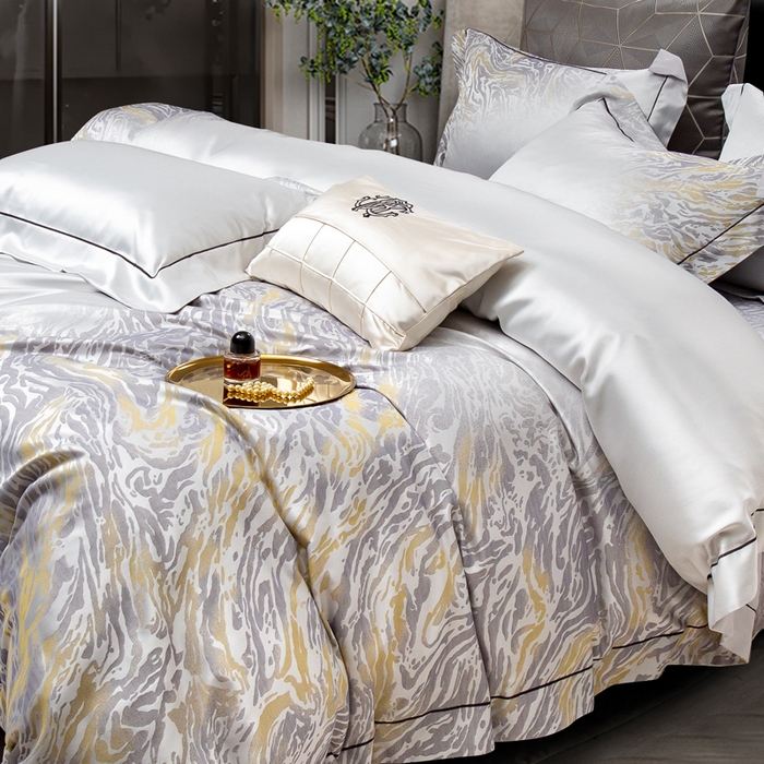 91家纺网 家纺一手货源 找家纺 （总）至爱今生 新款A版140支色织锦缎多件套-西雅图