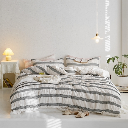 91家纺网 家纺一手货源 找家纺 （总）简家居 2024新款泡泡纱四件套-泡芙系列