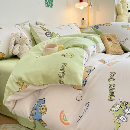 91家纺网 家纺一手货源 找家纺 （总）吉象家纺 2024新款全棉印花卡通四件套系列