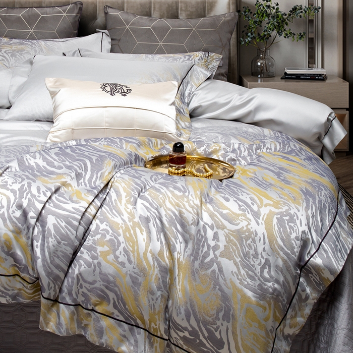 91家纺网 家纺一手货源 找家纺 （总）至爱今生 新款A版140支色织锦缎多件套-西雅图