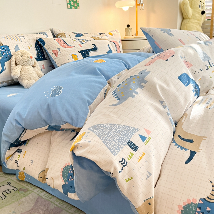 91家纺网 家纺一手货源 找家纺 （总）吉象家纺 2024新款全棉印花卡通四件套系列