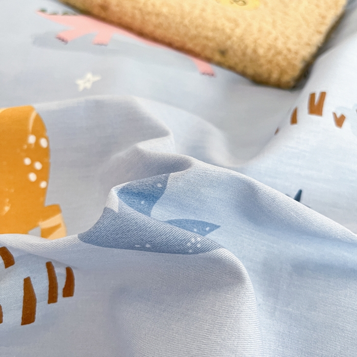 91家纺网 家纺一手货源 找家纺 吉象家纺 2024新款全棉印花卡通四件套系列 恐龙乐园