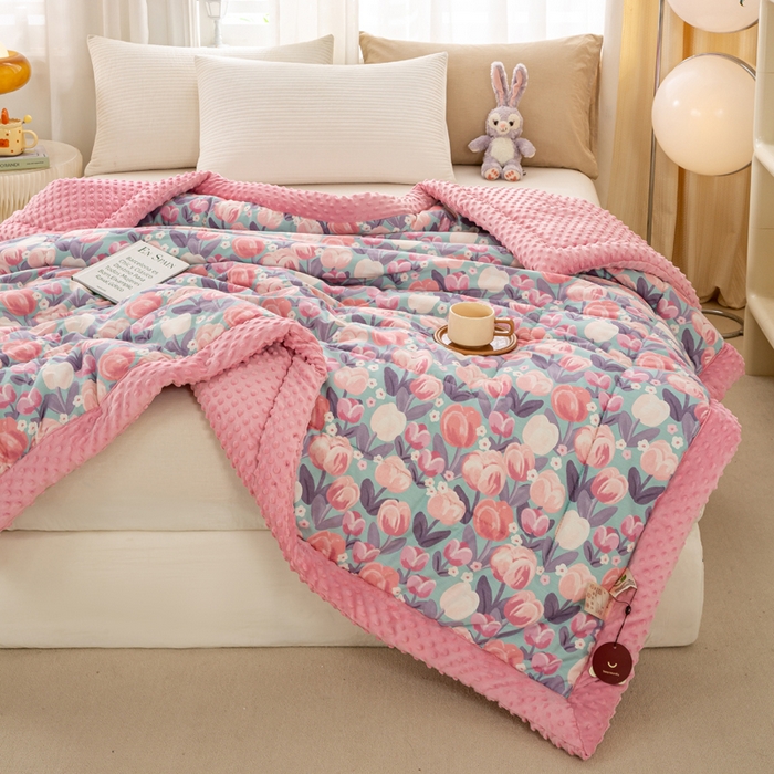 91家纺网 家纺一手货源 找家纺 锦鹭被业  2024新款A类全棉豆豆绒冬被 郁金时代