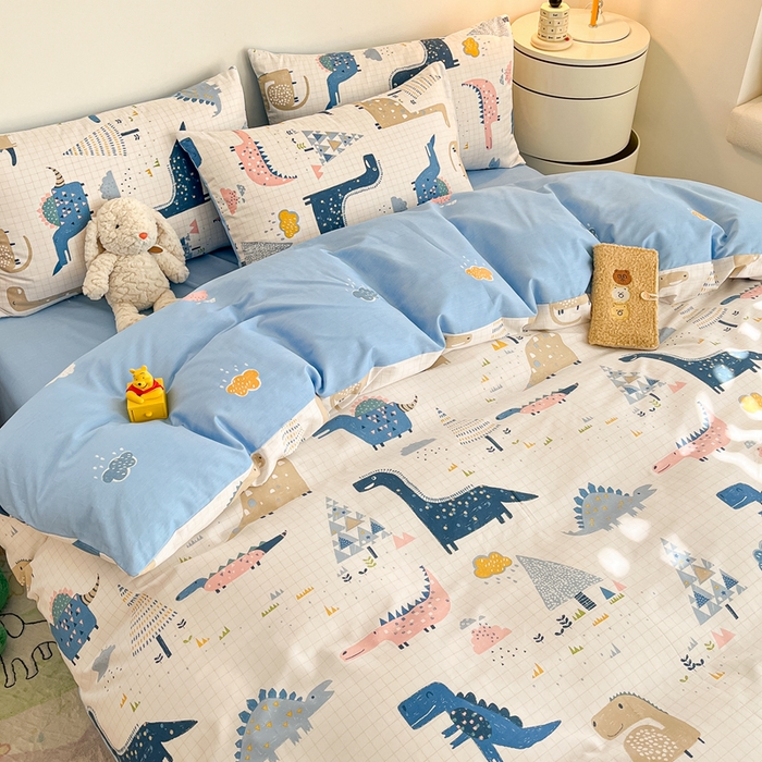 91家纺网 家纺一手货源 找家纺 （总）吉象家纺 2024新款全棉印花卡通四件套系列