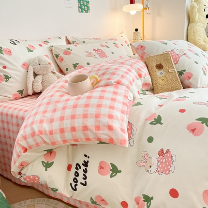 91家纺网 家纺一手货源 找家纺 （总）吉象家纺 2024新款全棉印花卡通四件套系列