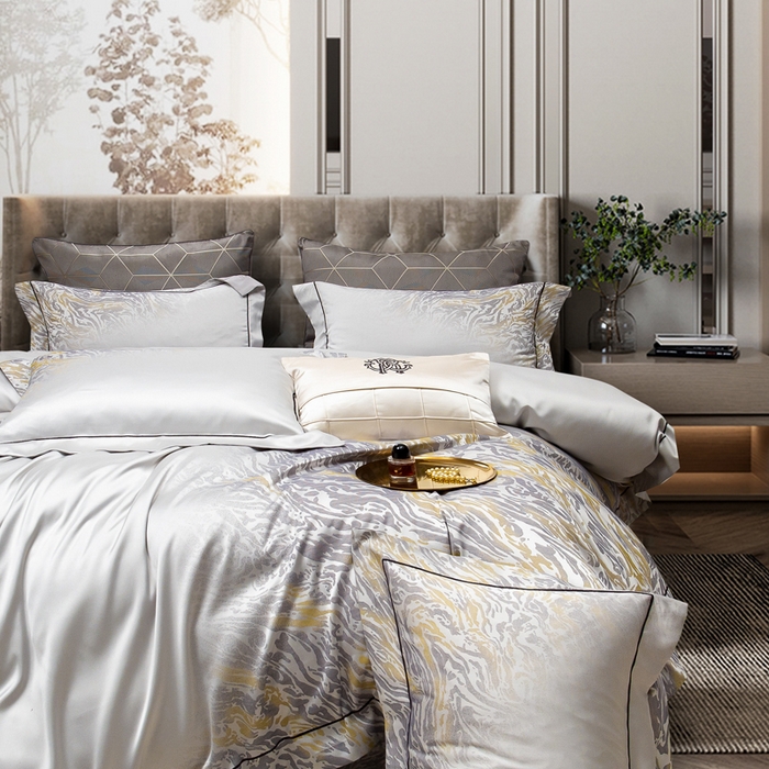 91家纺网 家纺一手货源 找家纺 （总）至爱今生 新款A版140支色织锦缎多件套-西雅图