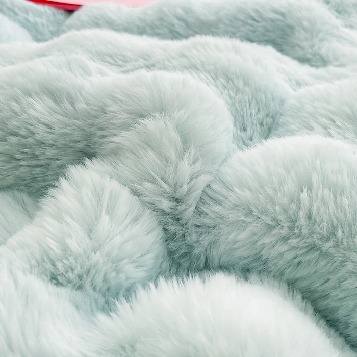 91家纺网 家纺一手货源 找家纺 慕澄家纺 2024新款大泡泡兔毛绒加厚保暖四件套 兔绒-蓝