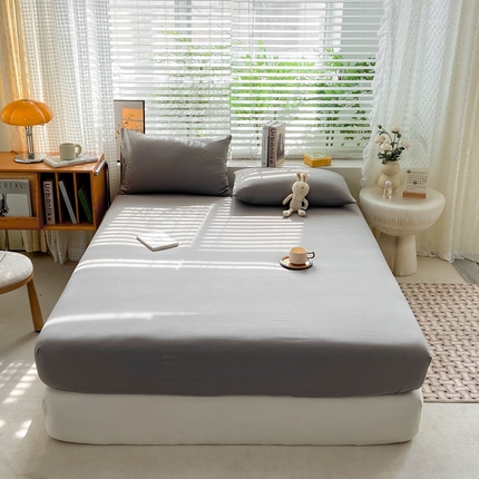 91家纺网 家纺一手货源 找家纺 芷凡家纺 2024新款云朵棉单床笠 云朵棉-浅灰