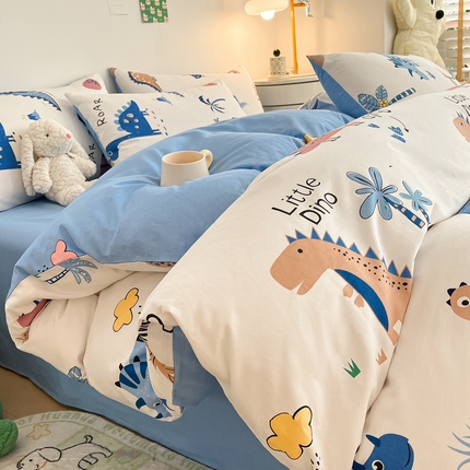 91家纺网 家纺一手货源 找家纺 （总）吉象家纺 2024新款全棉印花卡通四件套系列