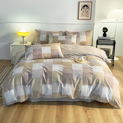 91家纺网 家纺一手货源 找家纺 （总）小懒猪 2024春夏新款北欧风13372全棉四件套