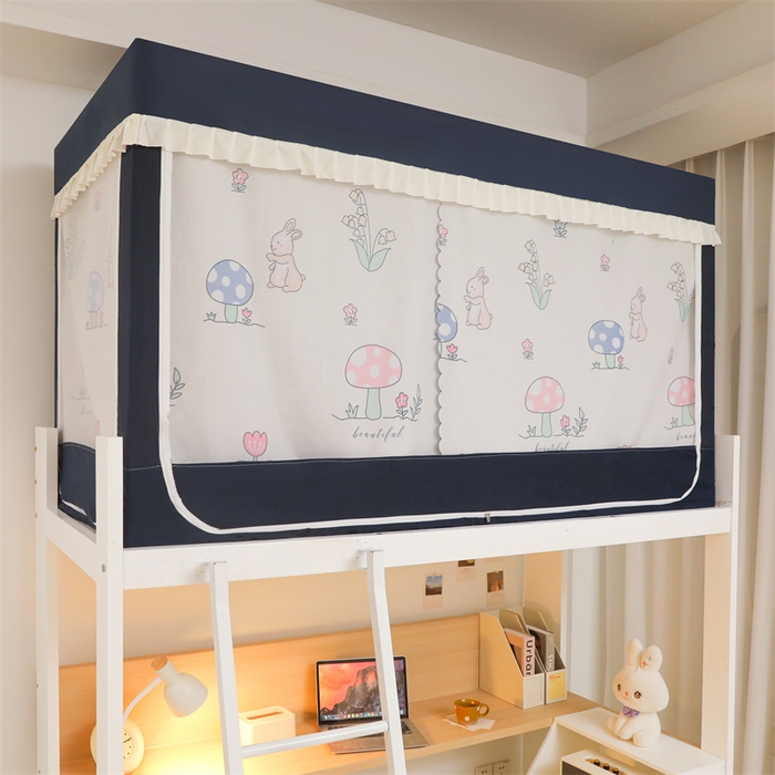 91家纺网 家纺一手货源 找家纺 世婕 2025新款强遮光四季通用学生窗帘式蚊帐 初夏-蘑菇小屋