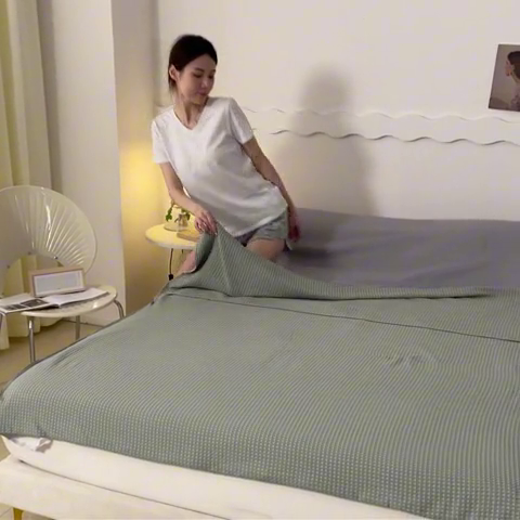 91家纺网 家纺一手货源 找家纺 慕澄家纺 2024新款华夫格便携睡袋 华夫格-浅灰