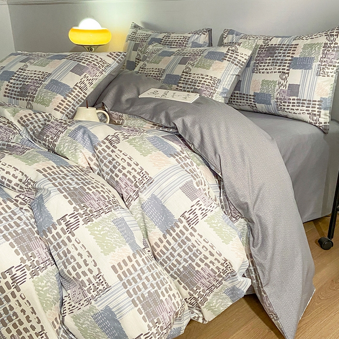 91家纺网 家纺一手货源 找家纺 小懒猪 2024春夏新款北欧风13372全棉四件套 艾米尔