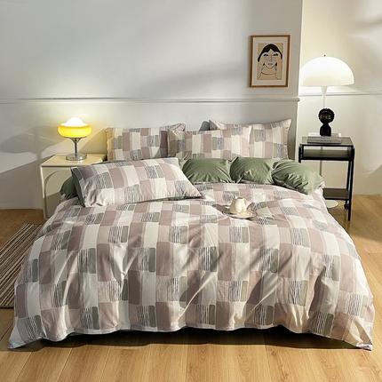 91家纺网 家纺一手货源 找家纺 （总）小懒猪 2024春夏新款北欧风13372全棉四件套