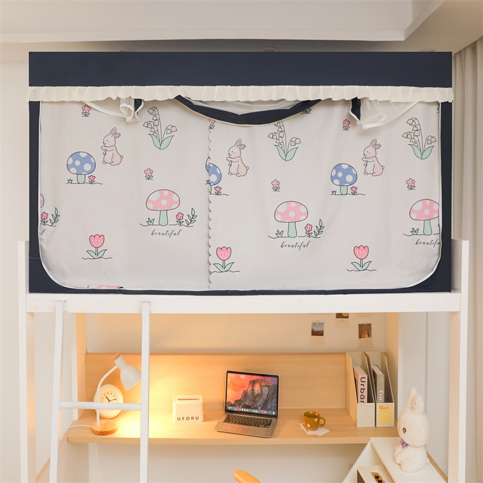 91家纺网 家纺一手货源 找家纺 世婕 2025新款强遮光四季通用学生窗帘式蚊帐 初夏-蘑菇小屋