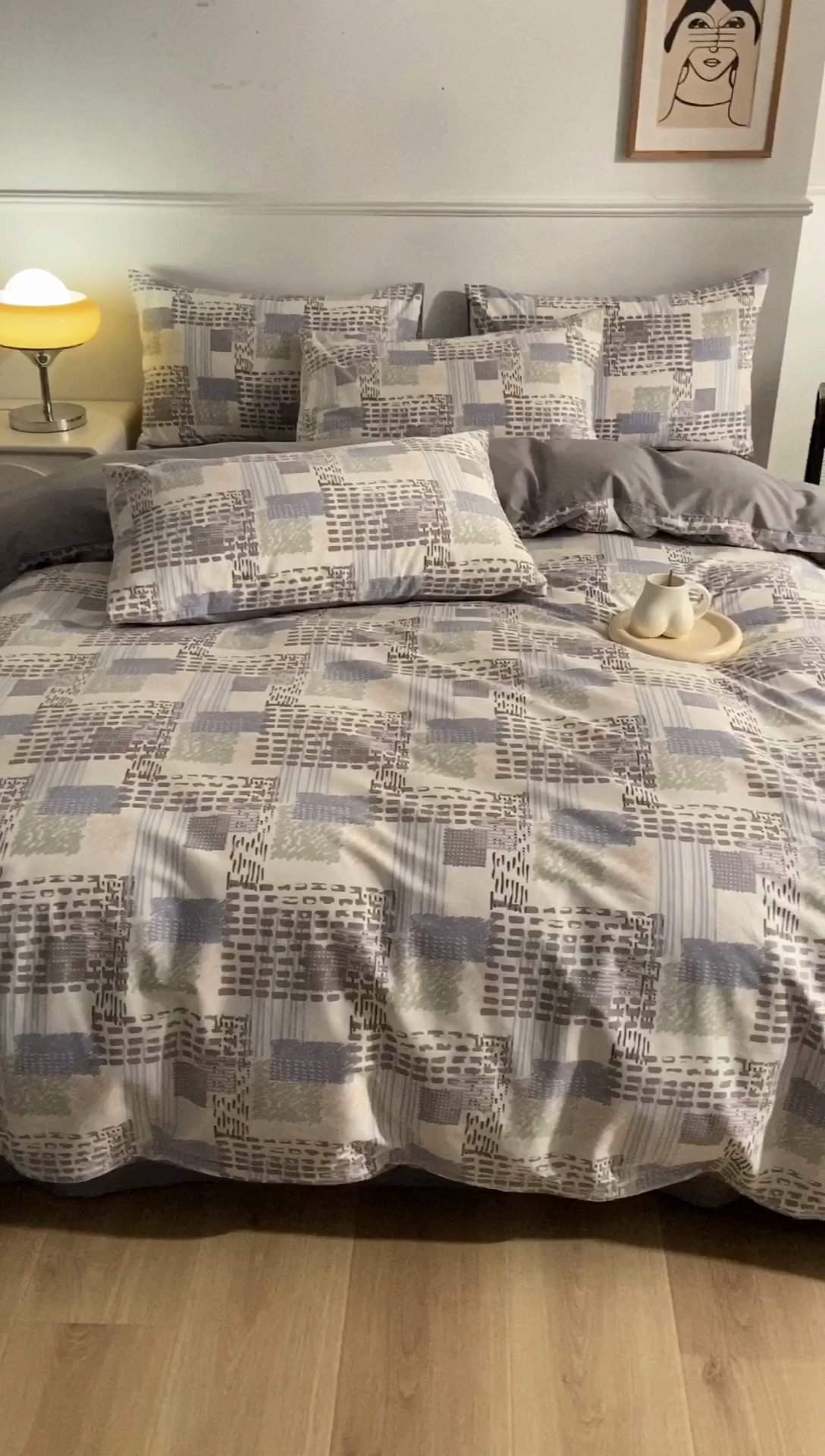 91家纺网 家纺一手货源 找家纺 小懒猪 2024春夏新款北欧风13372全棉四件套 艾米尔