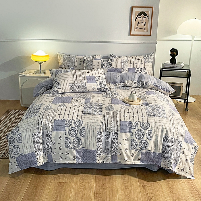 91家纺网 家纺一手货源 找家纺 小懒猪 2024春夏新款北欧风13372全棉四件套 茶艺师