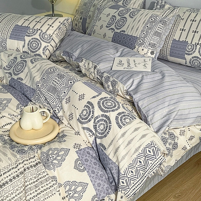 91家纺网 家纺一手货源 找家纺 小懒猪 2024春夏新款北欧风13372全棉四件套 茶艺师