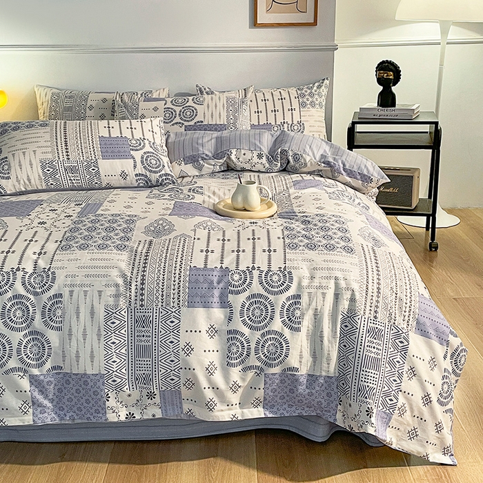 91家纺网 家纺一手货源 找家纺 小懒猪 2024春夏新款北欧风13372全棉四件套 茶艺师