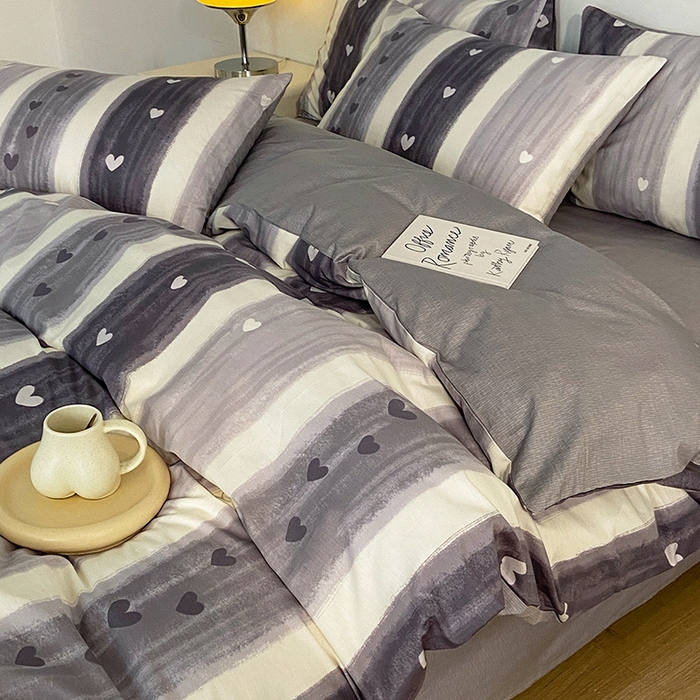 91家纺网 家纺一手货源 找家纺 小懒猪 2024春夏新款北欧风13372全棉四件套 梵克雅