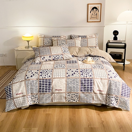 91家纺网 家纺一手货源 找家纺 （总）小懒猪 2024春夏新款北欧风13372全棉四件套