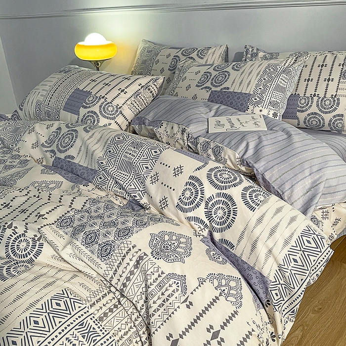 91家纺网 家纺一手货源 找家纺 小懒猪 2024春夏新款北欧风13372全棉四件套 茶艺师