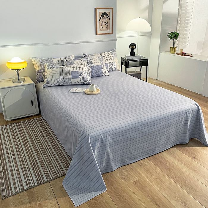 91家纺网 家纺一手货源 找家纺 小懒猪 2024春夏新款北欧风13372全棉四件套 茶艺师