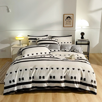 91家纺网 家纺一手货源 找家纺 （总）小懒猪 2024春夏新款北欧风13372全棉四件套