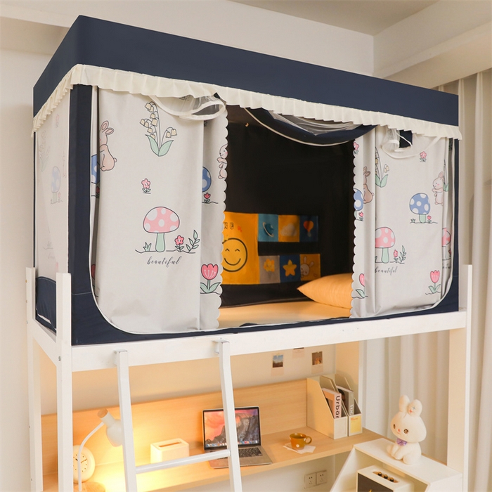 91家纺网 家纺一手货源 找家纺 世婕 2025新款强遮光四季通用学生窗帘式蚊帐 初夏-蘑菇小屋