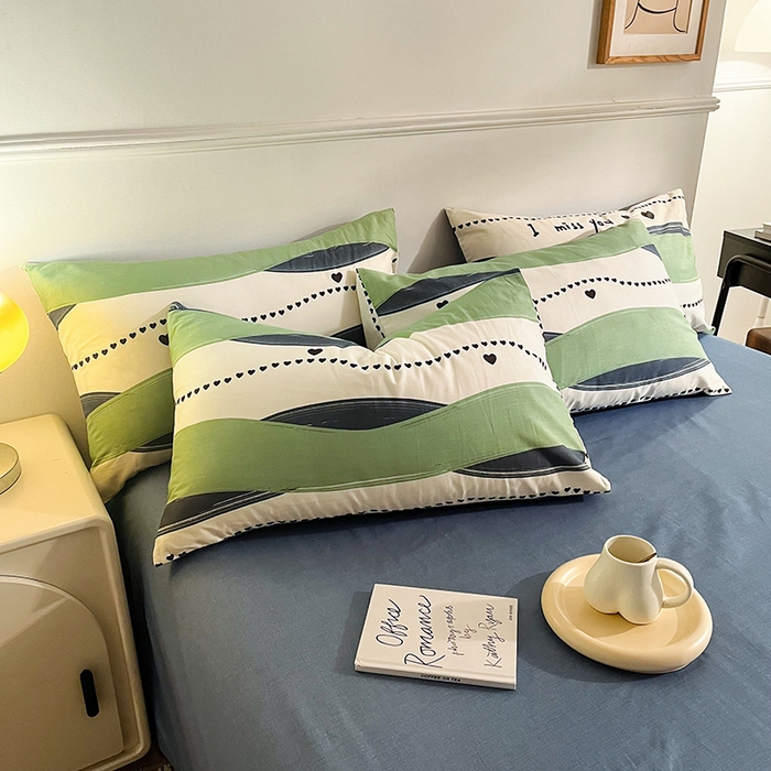 91家纺网 家纺一手货源 找家纺 小懒猪 2024春夏新款北欧风13372全棉四件套 诗伊