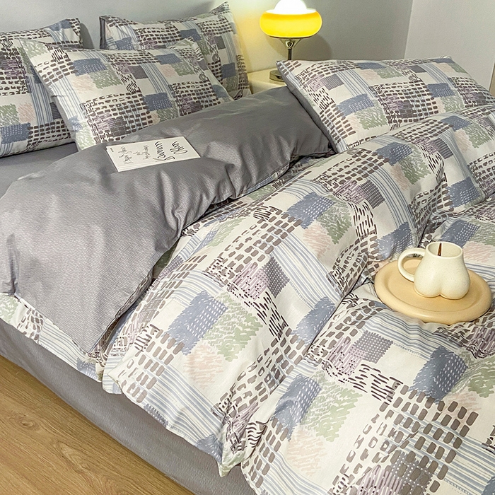 91家纺网 家纺一手货源 找家纺 小懒猪 2024春夏新款北欧风13372全棉四件套 艾米尔