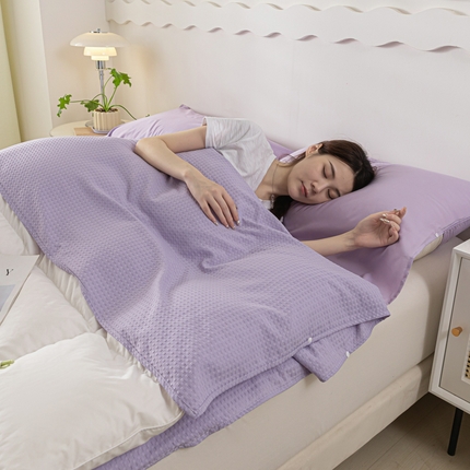 慕澄家纺 2024新款华夫格便携睡袋 华夫格-浅紫