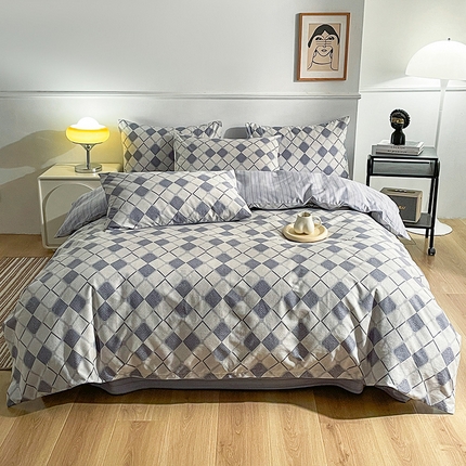 91家纺网 家纺一手货源 找家纺 （总）小懒猪 2024春夏新款北欧风13372全棉四件套