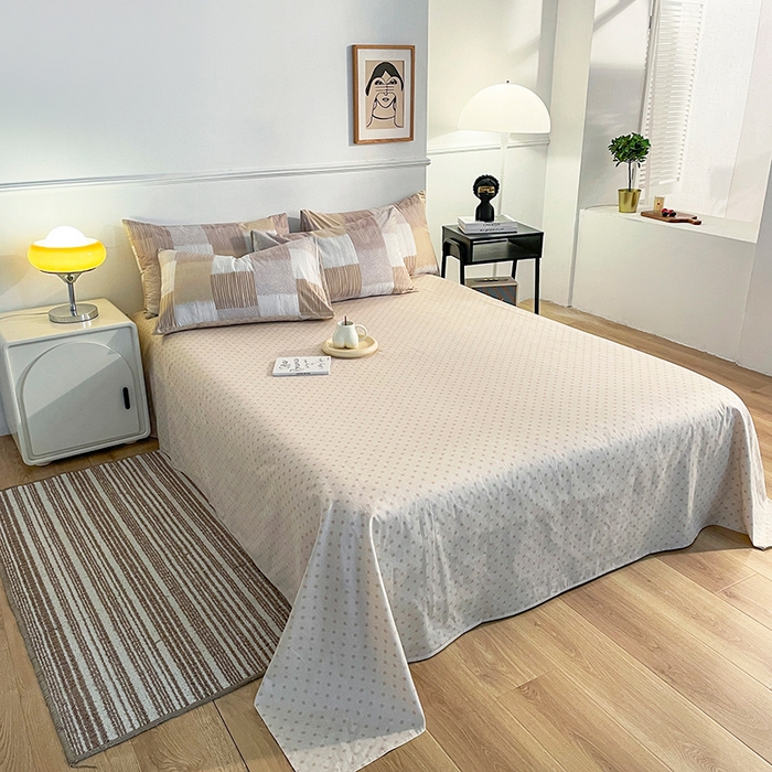 91家纺网 家纺一手货源 找家纺 小懒猪 2024春夏新款北欧风13372全棉四件套 异域风情-咖