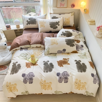 91家纺网 家纺一手货源 找家纺 （总）798家纺 2025春夏新品全棉13070印花四件套 摩伊-青春治愈系列