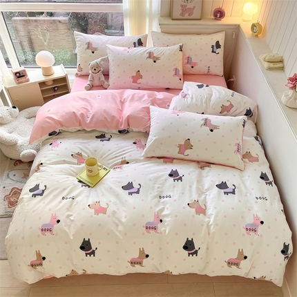 91家纺网 家纺一手货源 找家纺 （总）798家纺 2025春夏新品全棉13070印花四件套 摩伊-青春治愈系列