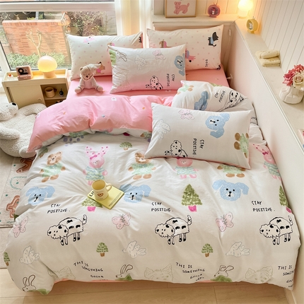 91家纺网 家纺一手货源 找家纺 （总）798家纺 2025春夏新品全棉13070印花四件套 摩伊-青春治愈系列