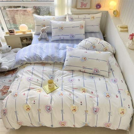 91家纺网 家纺一手货源 找家纺 （总）798家纺 2025春夏新品全棉13070印花四件套 摩伊-青春治愈系列