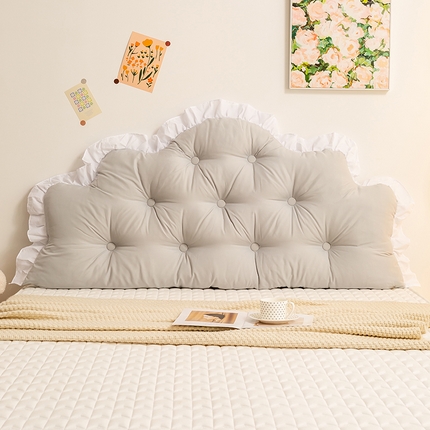 91家纺网 家纺一手货源 找家纺 碧尔家居 2025新款高颜值 米黄床头靠垫大靠背软包网红靠枕床上看书神器 纯欲芭蕾