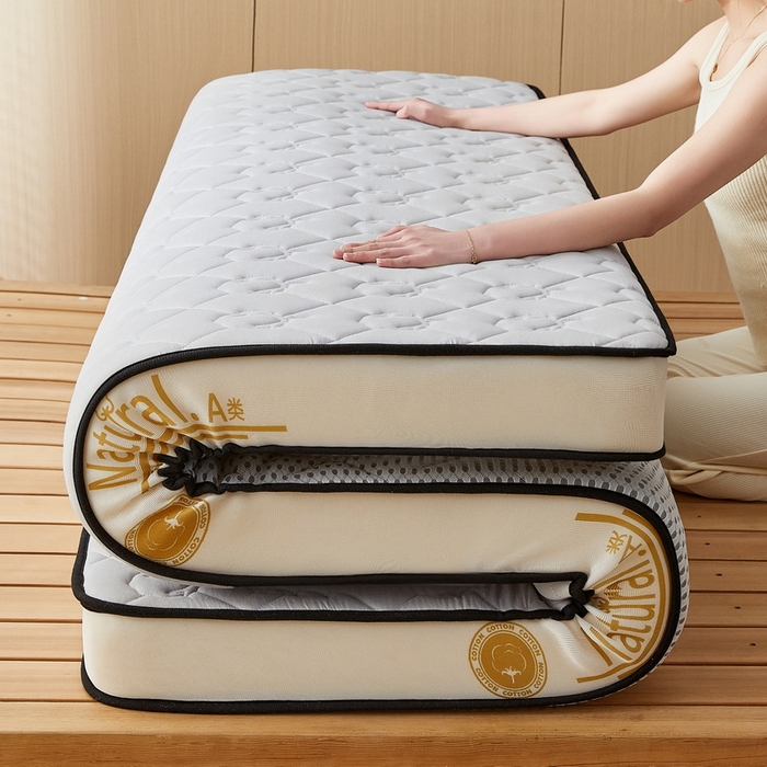 91家纺网 家纺一手货源 找家纺 祁恋婷家居 2024新款A类牛奶丝乳胶记忆棉床垫【床垫遮盖物】 新疆棉花典雅灰