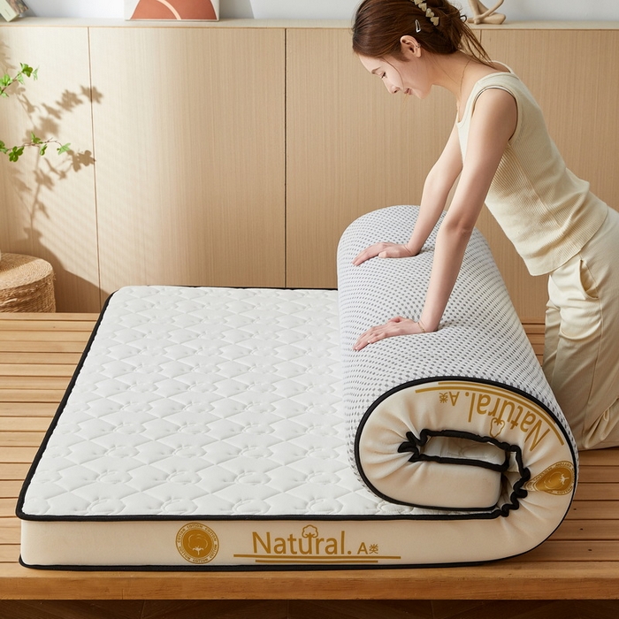 91家纺网 家纺一手货源 找家纺 祁恋婷家居 2024新款A类牛奶丝乳胶记忆棉床垫【床垫遮盖物】 新疆棉花奶昔白