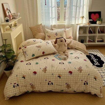 91家纺网 家纺一手货源 找家纺 桃喜 2024新款全棉卡通系列四件套 萌趣