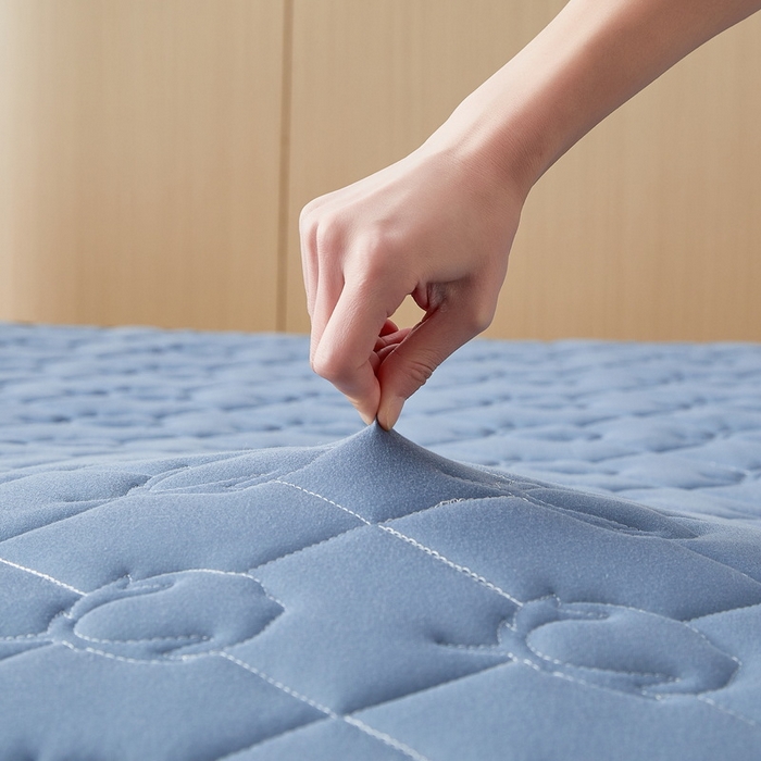 91家纺网 家纺一手货源 找家纺 祁恋婷家居 2024新款A类牛奶丝乳胶记忆棉床垫【床垫遮盖物】 新疆棉花魅海蓝