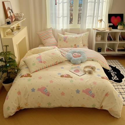 91家纺网 家纺一手货源 找家纺 （总）桃喜 2024新款全棉卡通系列四件套