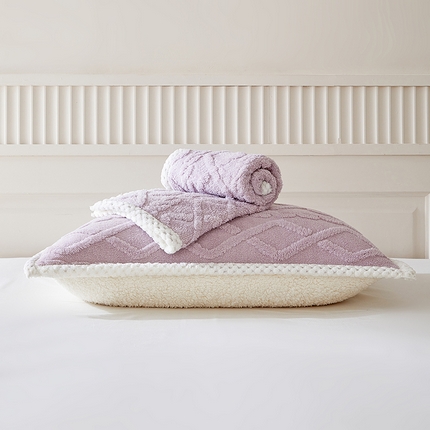 梵希良品家纺 2023新款冬季加厚绒枕套塔芙绒成人单人双人枕头套 优雅紫