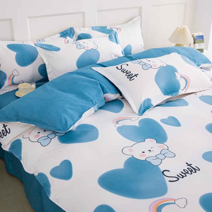 91家纺网 家纺一手货源 找家纺 慕克斯家纺 2024新款植物羊绒印花四件套 波列尼