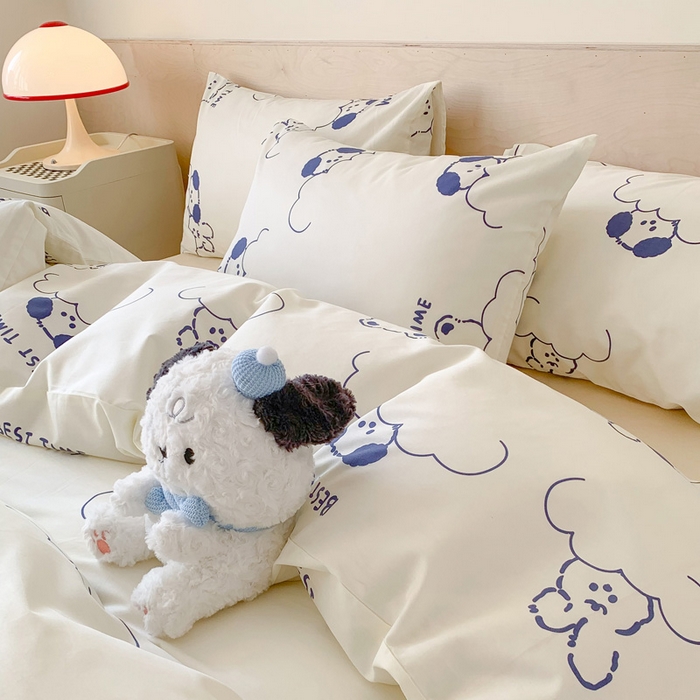 91家纺网 家纺一手货源 找家纺 澳萝拉 2024新款全棉印花亲肤舒适四件套 云朵小熊