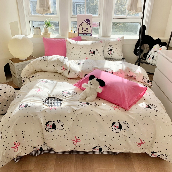 91家纺网 家纺一手货源 找家纺 澳萝拉 2024新款全棉印花亲肤舒适四件套 羞羞狗